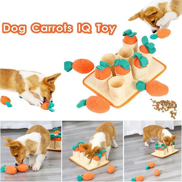 Spielzeug Plüsch Karotten Haustier Spielzeug Erhöhen Sie IQ Snuffle Matte Ziehen Sie Radieschen Hund Snuffle Matte langsam kauen Spielzeug Puzzle IQ -Spielzeug für Hunde und Katzen