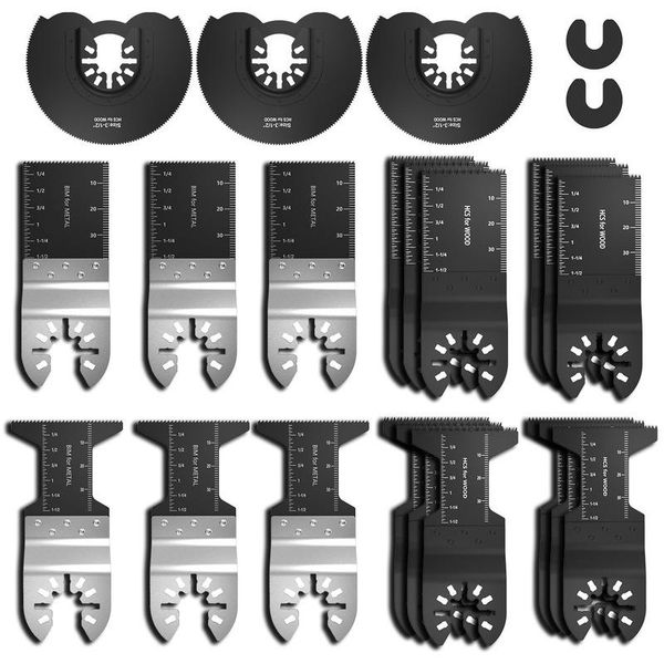 Zaagbladen 23 Pezzi Lama per Sega Multiuso Bimetallica Multifunzione Lama per Sega Oscillante Multiutensile per Utensili Multimaster per Taglio Elettrico