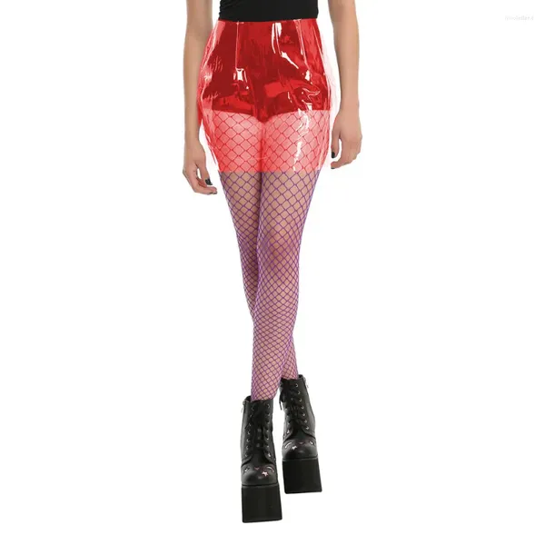 Röcke Sissy Frauen Klar PVC Perspektive Bleistift Mini Rock Transparenz Slim Fit Kurze Bandage Kawaii Sexy Club Party Streetwear