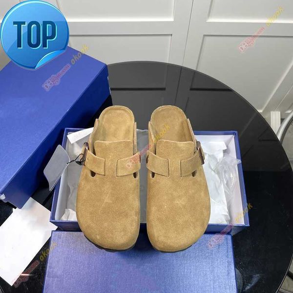 Sandals Top Designer Birk Clogs Men Women Boston Autumn Winter UNISSISSEX Couro macio Felta naturais hombres mu