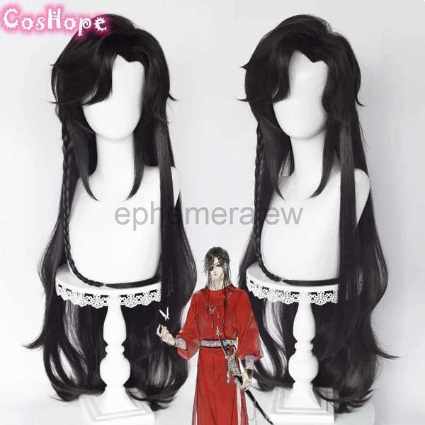 Costumi anime Parrucca San Lang Hua Cheng Cosplay Heaven Ufficiali Benedizione Cosplay Tian Guan Ci Fu Cosplay Parrucca nera Cosplay Anime Parrucche sintetiche zln231128