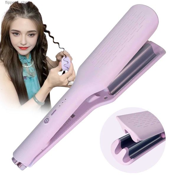 Curling Irons 10mm 4 Barrel Hair Crimper Beach Waves Volumizing Hair Curling Iron PTC Aquecimento Cerâmica Cabelo Waver Ferramentas de estilo para mulheres meninas Q231128