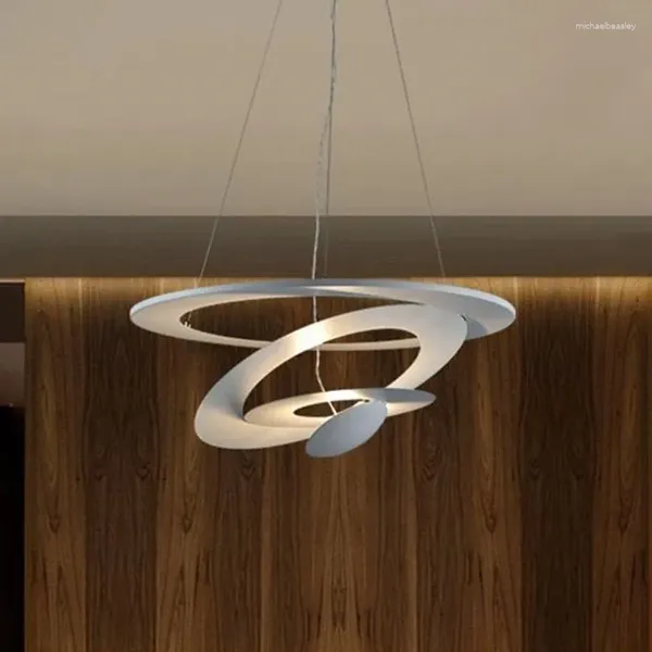 Pendelleuchten Pirce Lampe Nordic Spiral Designer Weißes Ringlicht für Esszimmer Wohnzimmer Café Kücheninsel