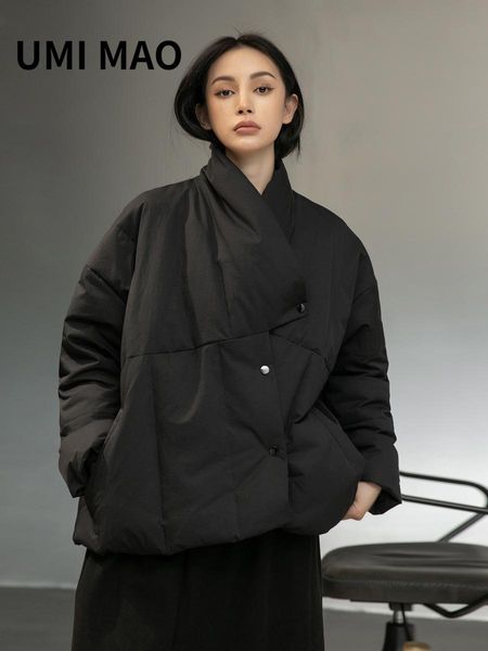 Cappotti umi mao yamamoto inverno scuro indossa retrò semplice sciolta giacca corta cappotto femmina donne donne femme y2k