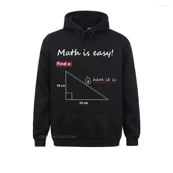 Herren Hoodies Math Is Easy Find X Here It T-Shirt Retro Bedruckte Langarm Damen Sweatshirts Lustige Kapuzen Kapuzenpullover