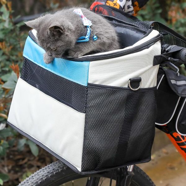 Carrinhos de bicicleta à prova d 'água saco de armazenamento alça saco saindo portátil mochila gato saco diagonal saco de carro para animais de estimação