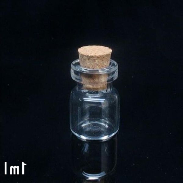 1ml pequenos mini frascos de cortiça de vidro transparente com rolhas de madeira mensagem casamentos desejo jóias festa favores garrafa tubo pkqpt