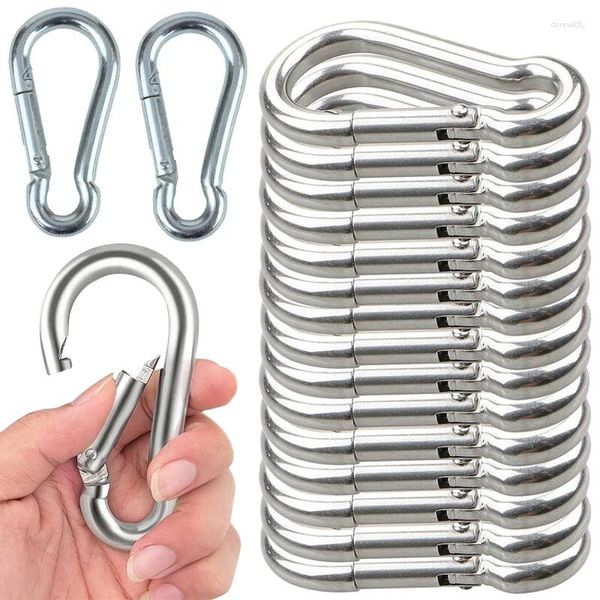 Chaveiros 5/10pcs Mini Multifuncional Mosquetão de Aço Inoxidável com Clipe Durável Escalada Gancho Fivela Chaveiro Bicicleta Decoração de Viagem