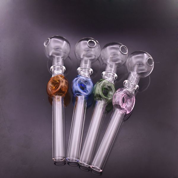 Tubo per bruciatore a olio in vetro di lunghezza 14 cm Tubo multiplo in vetro colorato per strumenti per fumo Accessori per fumo denso Spedizione gratuita all'ingrosso 10 pezzi