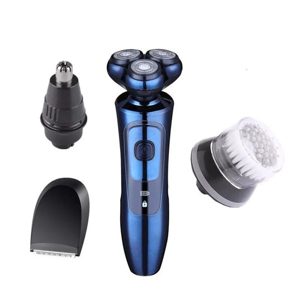 Rasoi elettrici Rasoi elettrici professionali da uomo Rasoio 3D Regolabarba Rasoio rotante per testa Facail per uomo Basette Naso Trimmer Rasoio per adulti 231128