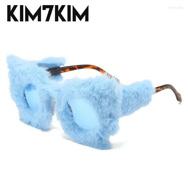 Occhiali da sole Y2k Punk Morbida Pelliccia di Velluto Donne 2023 Moda Occhio di Gatto Occhiali Da Sole Femminile Shades Uv400 Fatti A Mano Peluche Occhiali Oculos