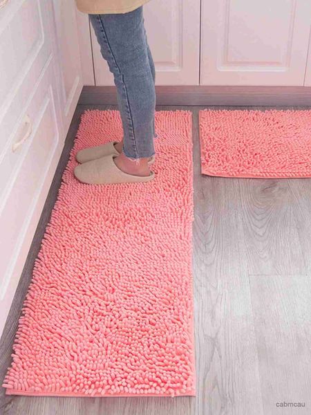 Teppiche rosa Küche Badezimmer Teppich rutschfeste saugfähige verschleißfeste Bodenmatte