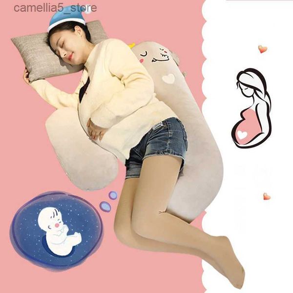 Travesseiros de maternidade 100cm Travesseiro grávida para mulheres grávidas Almofadas de gravidez Maternidade J Shaped Cartoon Stuffed Pillow Suporte de dormir macio Q231128