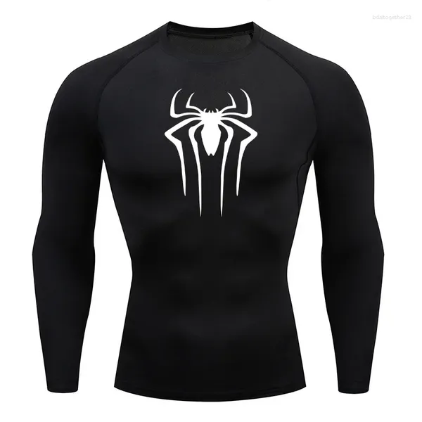 Camiseta masculina proteção solar esportes segunda pele correndo camiseta fitness rashgarda mma mangas compridas camisa de compressão roupas de treino