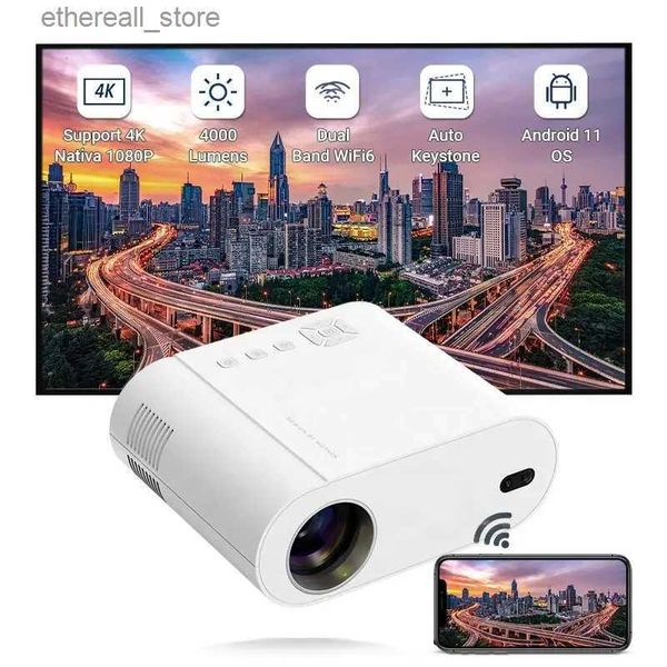 Projetores Vivicine Novo L007 Android 11 WIFI Full HD 4000 Lumens Home Theater Game Beamer Mini Portátil LED LCD Projetor de Bolso Q231128