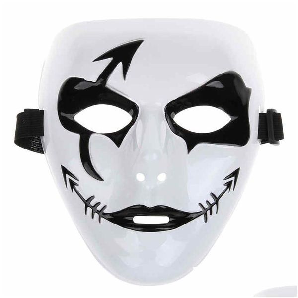 Maschere per feste Moda Halloween Mardi Gras Maschera Bianca Hip Hop Street Dancing Fl Face Veneziano Mens Ballo in maschera Festive Masquerade Drop Dhfxo