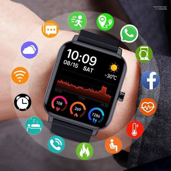 Relógios de punho Touch Full Touch Digital Watch Men Women Sport Watches Electronic LED Male Wrist para relógio Fitness Wristwatch GT10 Moun22