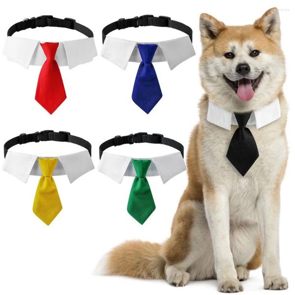 Coleiras de cachorro 2023 gravata ajustável gato listrado laço colar pet formal pescoço branco para festa de casamento