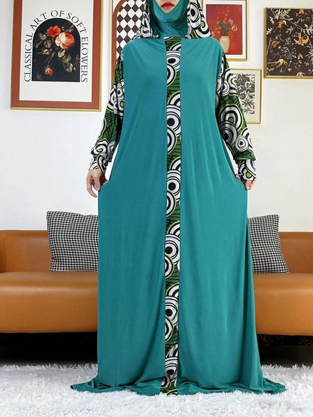 Ethnische Kleidung 1 Stück Muslim Lady's Prayer Kaftan Kapuzenkleid Türkei-afrikanische Maxi-Robe mit Hijab Dubai Arab Abaya Islam Ramadan