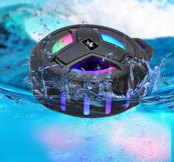 Kingone K218 Wasserdichter IP67-Bluetooth-Stereolautsprecher Schwimmender Basslautsprecher Outdoor-Sport-Subwoofer mit Mikrofon-LED-Lichtreiten 7395197