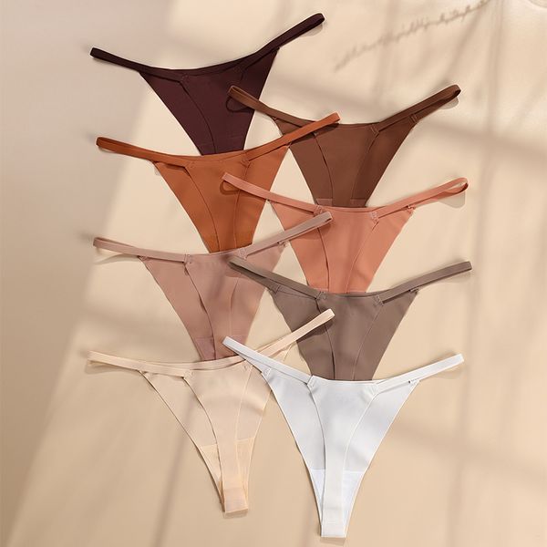 Nahtlose Höschen Für Frauen Weiche Dünne Band Eis Seide G-strings Thongs Frau Satin Unterwäsche Weibliche Bikini Höschen Strings