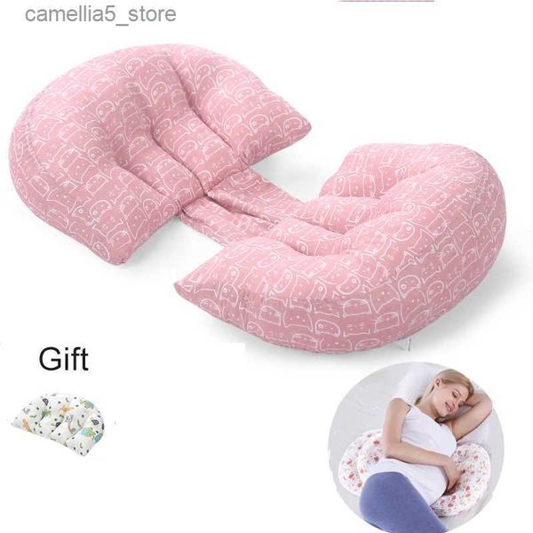 Annelik yastıkları çok fonksiyonlu u şekil hamile göbek desteği yastık göbek destek tarafı uyku yastığı hamile yastık hamile aksesuarları q231128