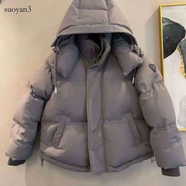 Inverno feminino deigner para baixo jaqueta casal looe puffer jaqueta amor engrossado pão parka casaco olid cor com capuz pato branco para baixo