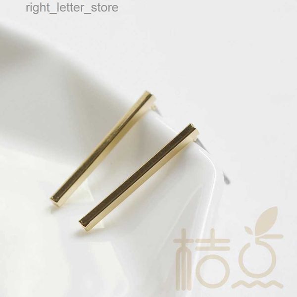 Postes de brinco de barra retangular com base de bronze com pino de aço inoxidável - 20x1x1mm (4222C) YQ231128