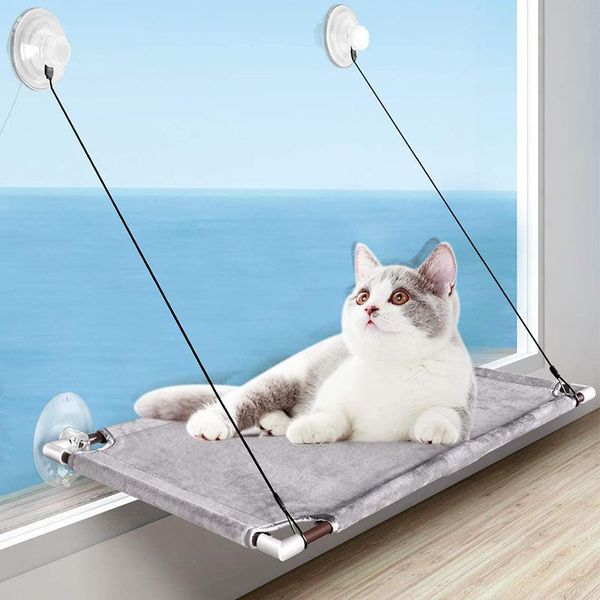 Esteiras rolamento 20kg pendurado cama de gato pet gato rede aérea gatos cama casa gatinho escalada quadro ensolarado janela assento ninho acessórios para animais de estimação