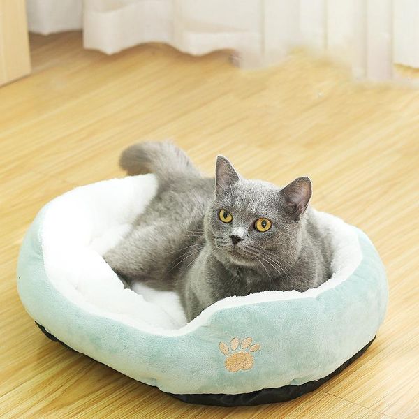 Matten Katze Matte Kissen Haustier Bett Hund Betten Runde Form Warme Winter Haustier Liefert Baumwolle Katzen Haus Waschbar Neue Mode drop Shipping CW