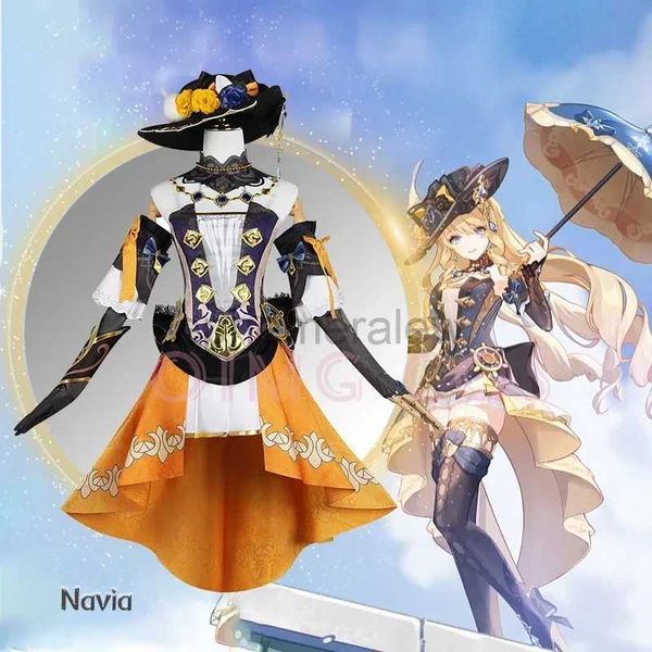 Trajes de anime navia cosplay trajeimpacto carnaval uniforme peruca anime trajes de halloween feminino jogo zln231128