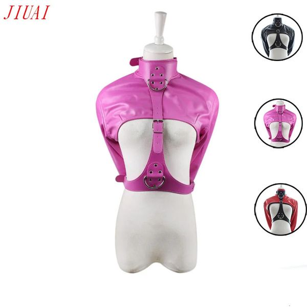 Brinquedos adultos PU Couro Straitjacket BDSM Mulheres Adulto Casal Jogo Traje de Halloween Fetiche Brinquedos Sexuais Para Mulheres 231128