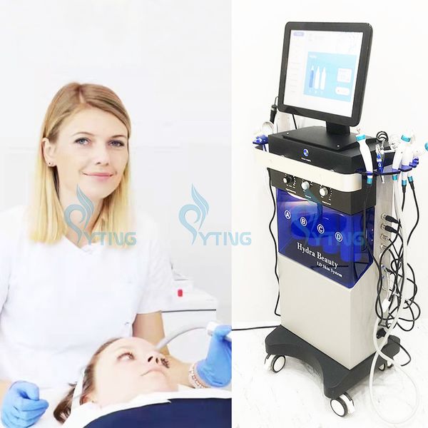 10/12/14 in 1 Diamant Dermabrasion Hautmikrodermabrasion Ultraschall -Peeling -Schwarz -Kopf -Behandlung Wasser Aqua -Schale