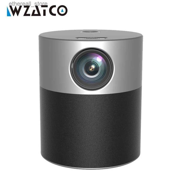 Proiettori WZATCO E9A Mini proiettore Android 9.0 Full HD 1920 * 1080P WIFI Blutooth Beamer 4k Video Smart LED Proiettori per Home Theater Q231128