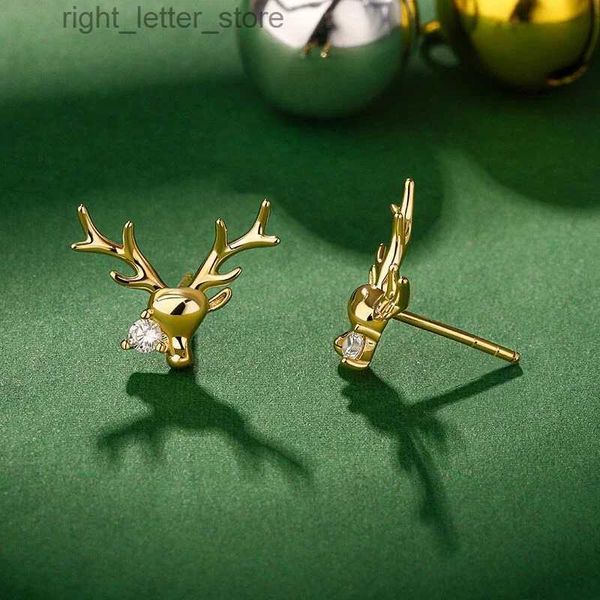 Stud CAOSHI Dainty Antler Orecchini a lobo per le donne Moda Chic Color oro Ear Stud Delicato Lady Gioielli indossabili quotidianamente per la donna YQ231128