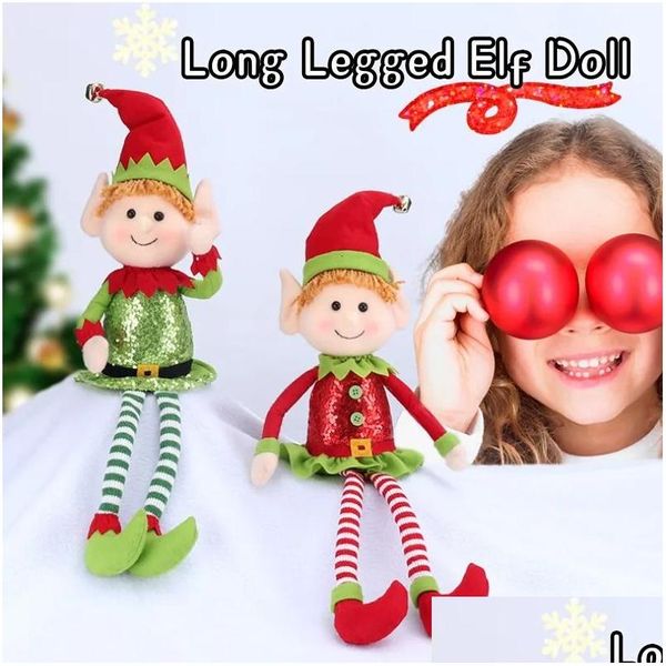 Decorazioni natalizie 65 cm bambola elfo con le gambe lunghe ornamento per feste pendenti per albero di natale decorazione per finestre anni regali decorazioni per la casa 231018 Dr Dhzfl