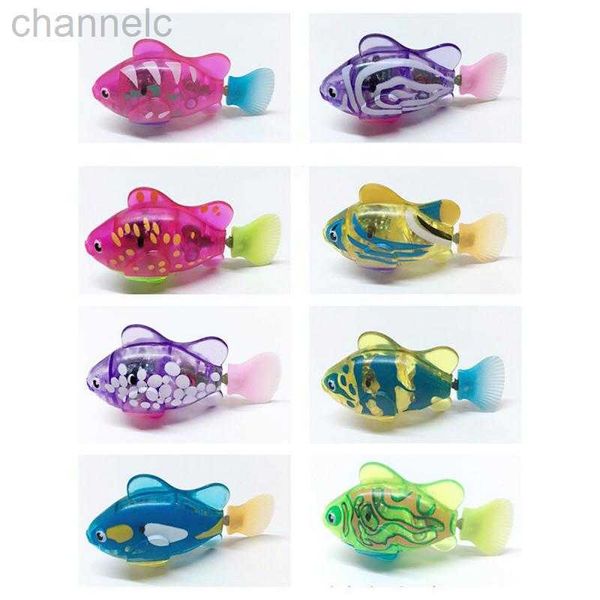 Toys de banho LED Luminous Baby Interactive Colorful Fish Nada de plástico Flutuante Wind Up Gift