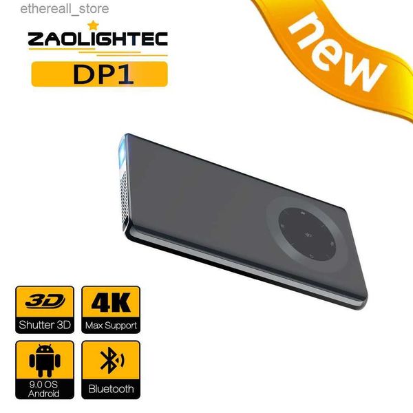 Projetores Zaolightec DP1 Smart 3D Android WiFi portátil 1080p LED DLP Mini projetor ao ar livre Full HD para 4K Cinema Smartphone Q231128