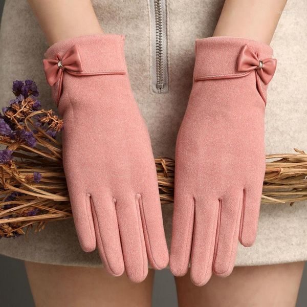 Fünf-Finger-Handschuhe Mode Winter Für Frauen Warm Touchscreen Winddicht Innen Plüsch Fang Samt Outdoor