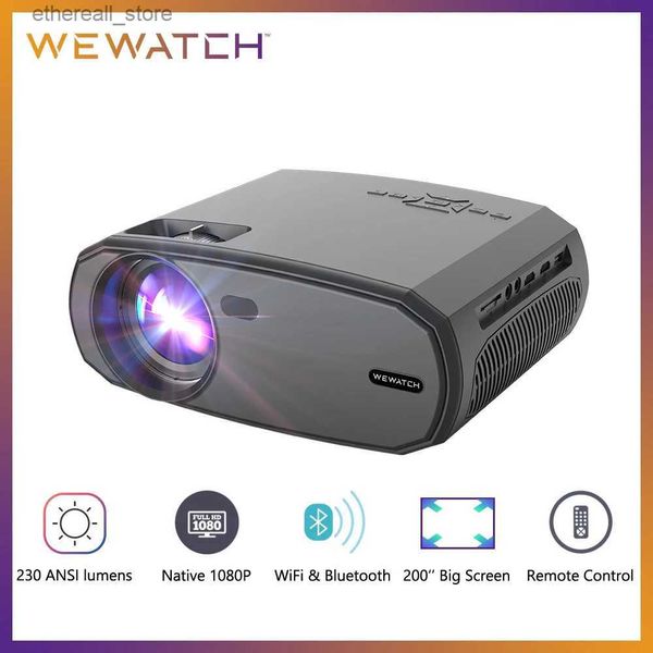 Projektoren WEWATCH V50 Mini-Smart-Projektor HD Native 1080P WiFi Proyector Eingebauter Lautsprecher Tragbarer Outdoor-Player Heimkino-Projektoren Q231128