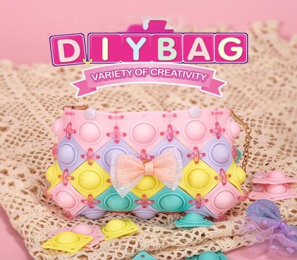 DHL DIY Push Up Bubble Toys Silikon Geldbörse Ping Bubbles Haustier Umhängetasche Stress abbauen2743464