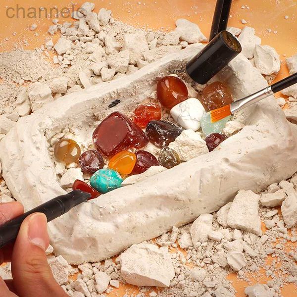 Science Discovery Gemstone Dig Kits for Kids Educational Toy Crystal Mining Arqueologia Escavação Gem Stones Crianças STEM Aprendizagem Presentes