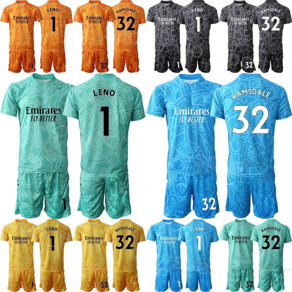 Clube Equipe 22/23 Homem Futebol Arsen GK 1 David Seaman Jerseys Set Goleiro Manga Longa Aaron Ramsdale 22 David Raya Leno Camisa de Futebol Kits Goleiro Nome Personalizado Número