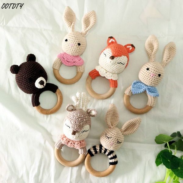 Baby dentes brinquedos BPA Free Crochet Ring Ring Teether Seguro Animal fofo Catinho de mascar dei Acessórios de brinquedos infantis molares 230427