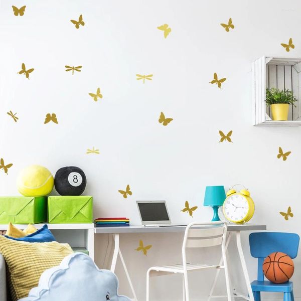 Adesivi murali libellule e farfalle per la camera dei bambini, decorazioni per la casa, decalcomanie viventi, cameretta dei bambini