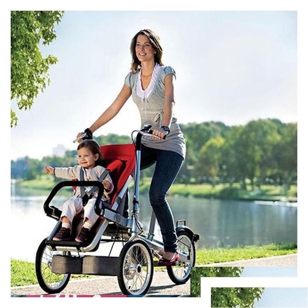 Kinderwagen # Kinderwagen Elternkind-Dreirad Kinderwagen Träger Kinderwagen Vielseitig zusammenklappbar Mutter und Kind Kinder Fahrrad Drop Deli Dhvn7