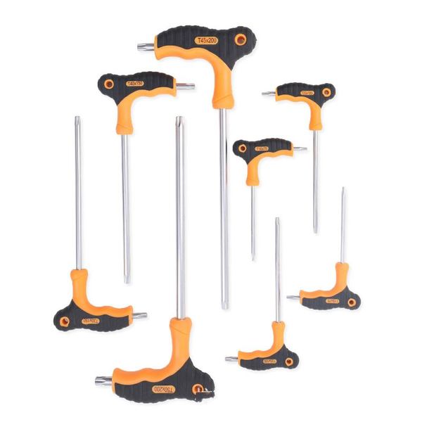 Schroevendraaier 8pc t lidar com torx estrela chave conjunto torx driver conjunto de chave de fenda bicicleta ferramenta s2 t10 t15 t20 t25 t27 t30 t40 t45 t50