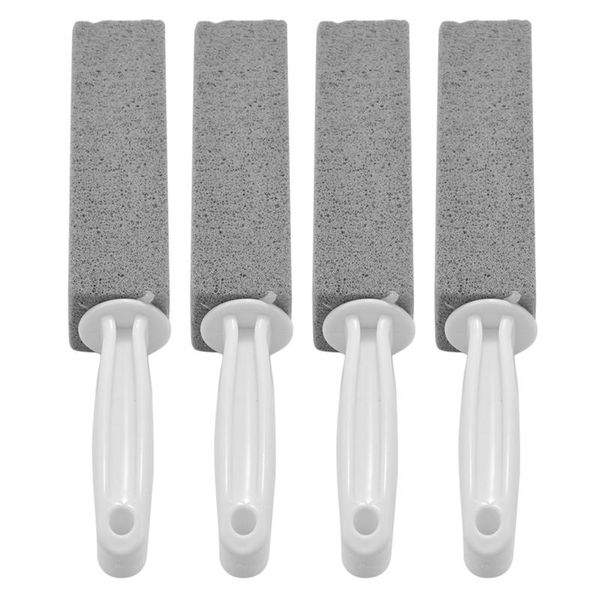 Pinsel 4pcs Bimsreinigstein mit Griff Toilettenreinigungswerkzeug für Grill Küchenbad Pool Haushaltsreinigung Füße Pflege