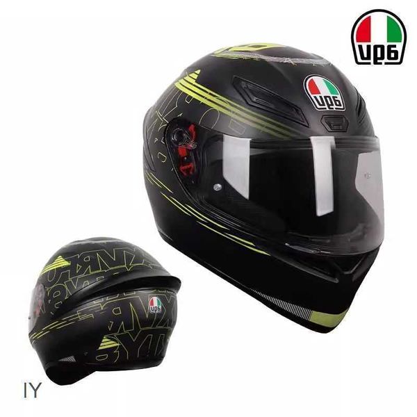 AA Designer-Helm, Vollgesichts-Motorradhelm mit offenem Gesicht, Agv-Helm, K1-Rennhelm, Vollschutz, Antibeschlag, Vollhelm, Herren und Damen, Brigade Lig YI H4