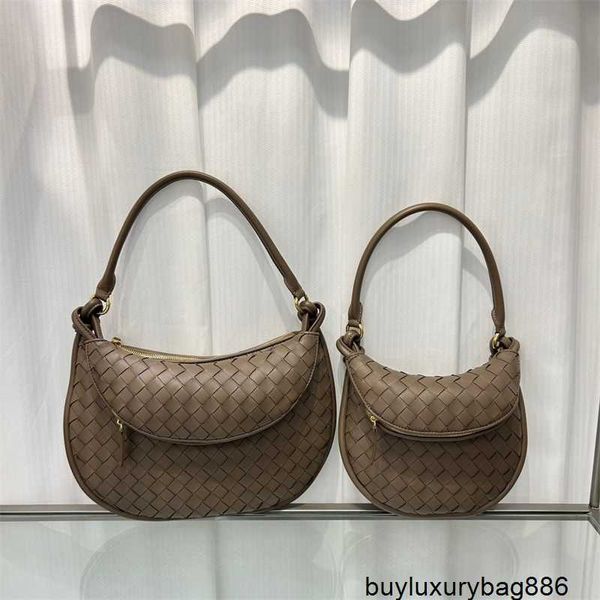 Bolsas femininas Gemelli de ombro BottegaaVeneta Bolsas de tecido de couro genuíno Nova moda Nicole Kidman Bolsa preguiçosa bolsa dupla estilo celebridade um ombro Undera HBPA